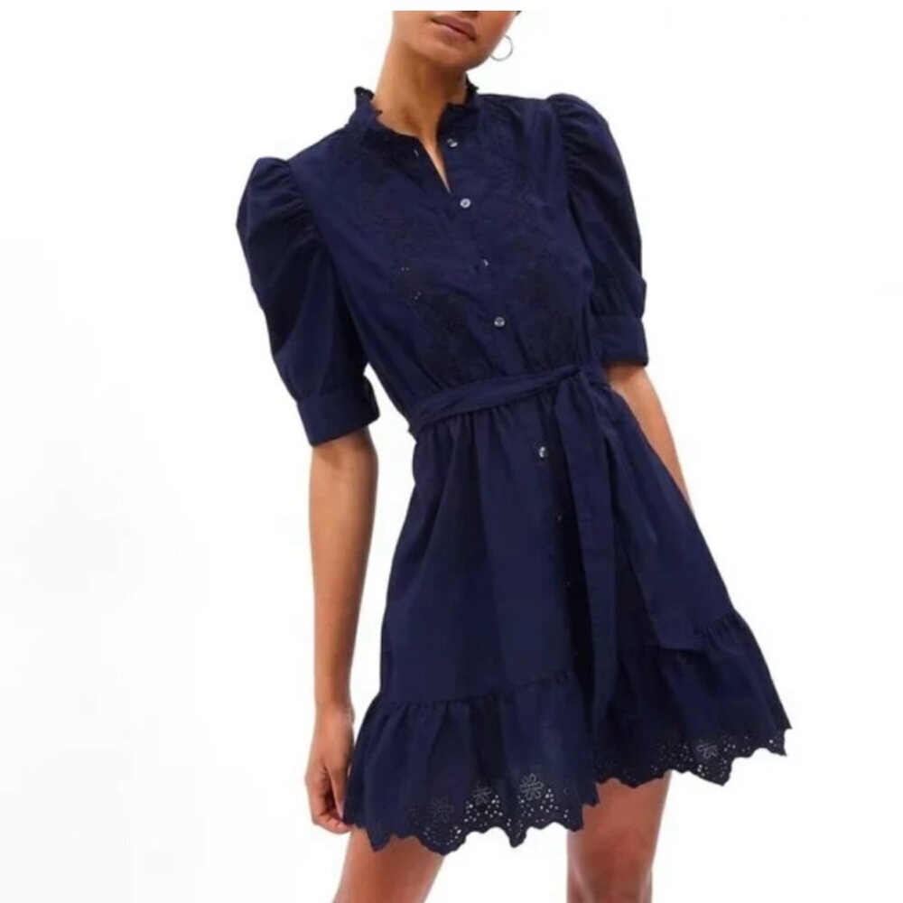 NWT Gap Puff Sleeve Eyelet Embroidered Mini Dress